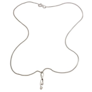 9ct White Gold Diamond Pendant with Chain